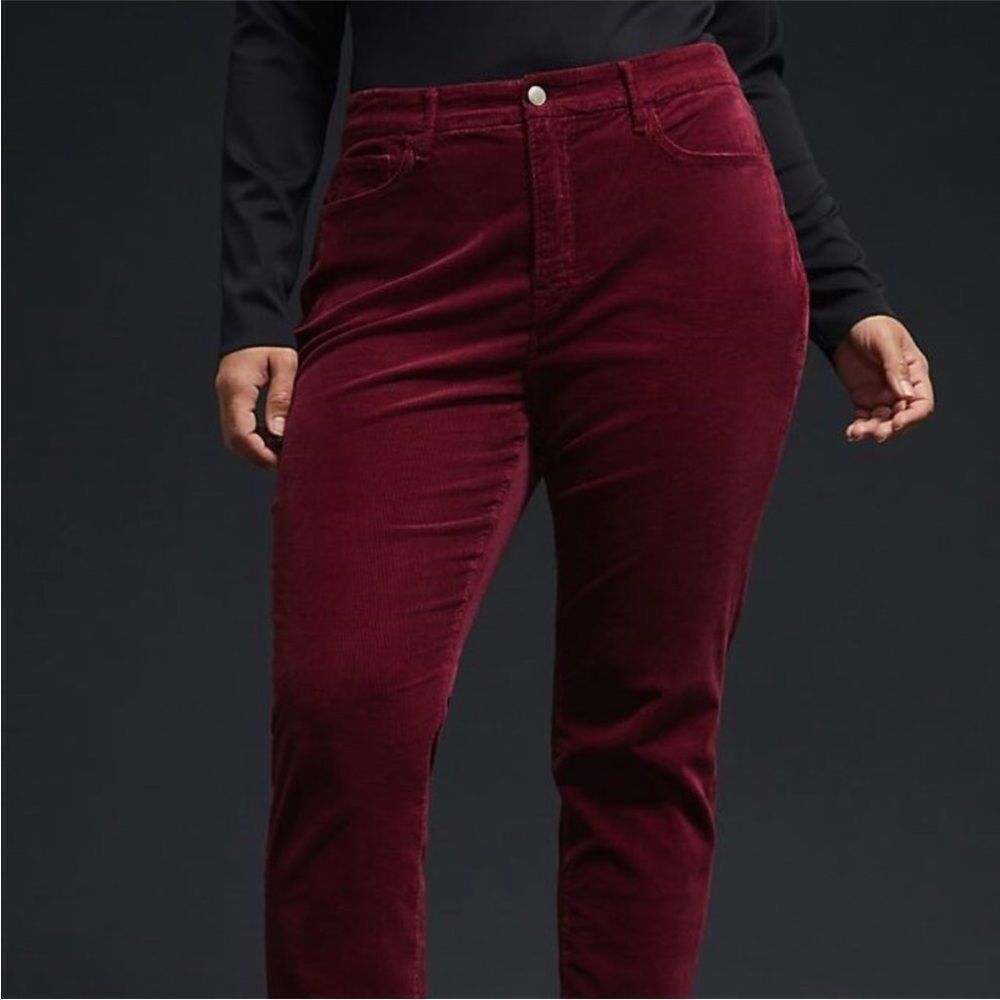 GOOD AMERICAN | NEW Good Classic Maroon Corduroy Style Pants Women’s Size 0/25